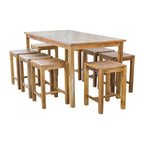 Chic Teak Antigua Rectangular Teak Wood Bistro Counter Table, 63 x 35 inch (table only)