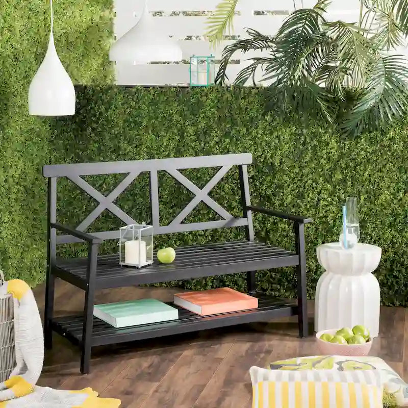SAFAVIEH Outdoor Beatrijs Bench - 49Wx22Dx35H