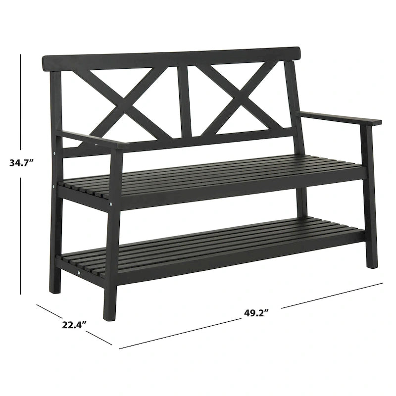 SAFAVIEH Outdoor Beatrijs Bench - 49Wx22Dx35H