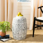 SAFAVIEH Paradise Chrissoula Scrolls White Ceramic Decorative Garden Stool