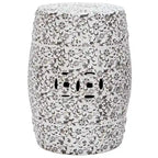 SAFAVIEH Paradise Chrissoula Scrolls White Ceramic Decorative Garden Stool