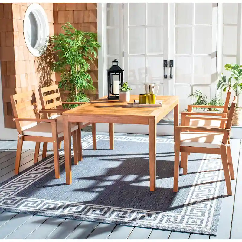 SAFAVIEH Outdoor Anzhela 5-Piece Dining Set - 59Wx35Dx30H