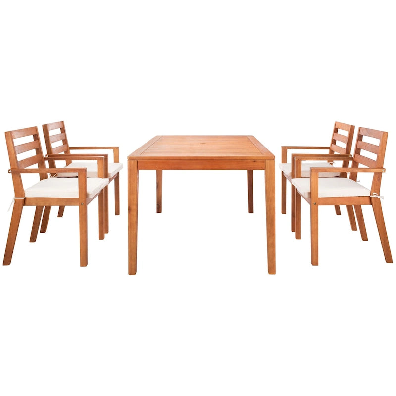 SAFAVIEH Outdoor Anzhela 5-Piece Dining Set - 59Wx35Dx30H