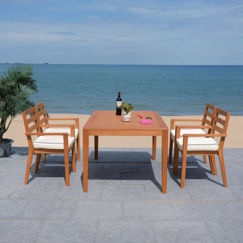 SAFAVIEH Outdoor Anzhela 5-Piece Dining Set - 59Wx35Dx30H