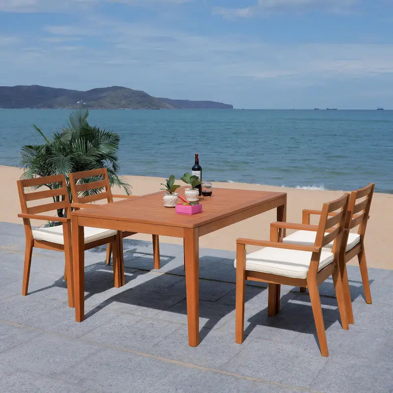SAFAVIEH Outdoor Anzhela 5-Piece Dining Set - 59Wx35Dx30H