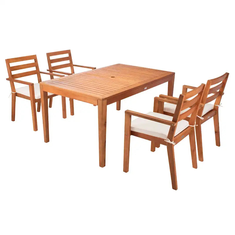SAFAVIEH Outdoor Anzhela 5-Piece Dining Set - 59Wx35Dx30H