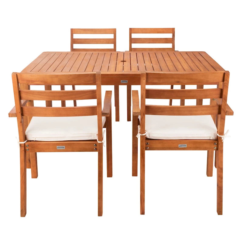 SAFAVIEH Outdoor Anzhela 5-Piece Dining Set - 59Wx35Dx30H