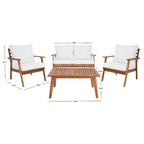 SAFAVIEH Outdoor Kimiyo 4-Piece Outdoor Set