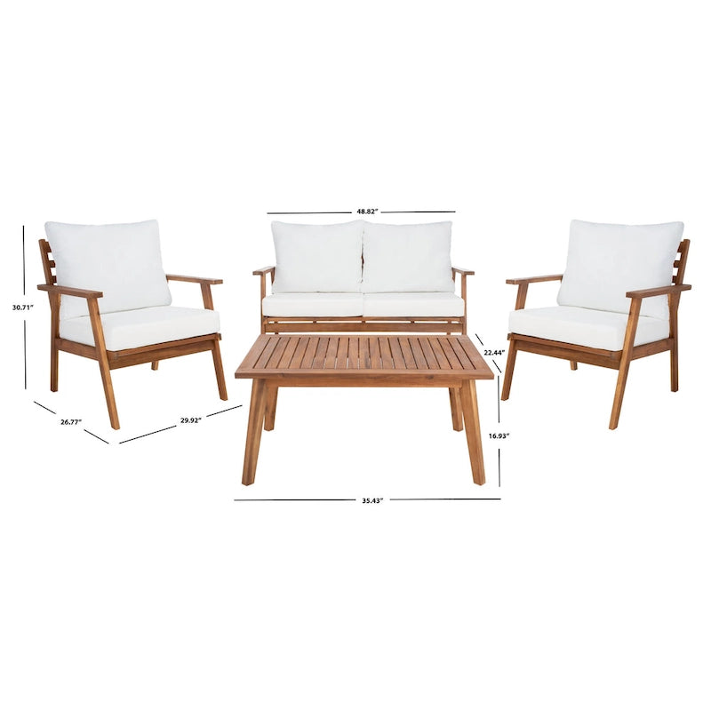 SAFAVIEH Outdoor Kimiyo 4-Piece Outdoor Set