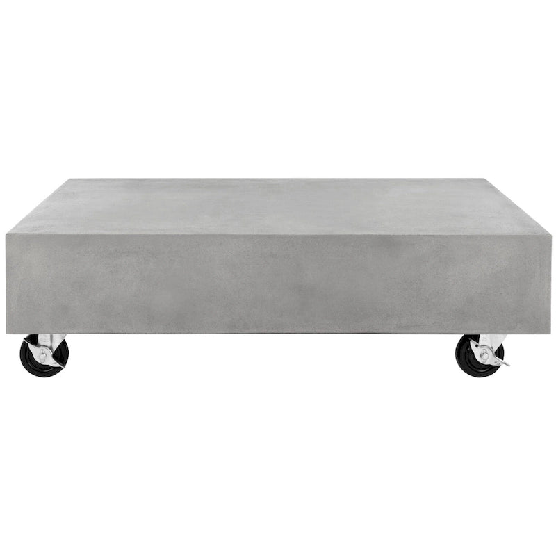 SAFAVIEH Outdoor Llio Modern Concrete Coffee Table - 31.5  W x 31.5  D x 9.8  H - 32Wx32Dx10H