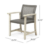 Hammersley 6 Seater Outdoor Acacia Wood and Wicker Dining Set by Christopher Knight Home