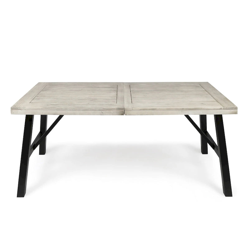 Hammersley 6 Seater Outdoor Acacia Wood and Wicker Dining Set by Christopher Knight Home