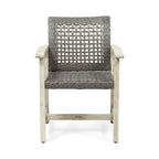 Hammersley 6 Seater Outdoor Acacia Wood and Wicker Dining Set by Christopher Knight Home