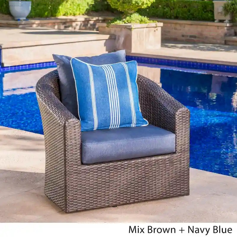 Darius Outdoor Wicker Aluminum Swivel Chair by Christopher Knight Home