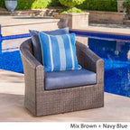 Darius Outdoor Wicker Aluminum Swivel Chair by Christopher Knight Home