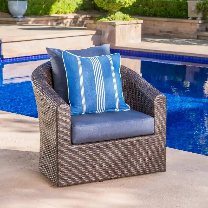 Darius Outdoor Wicker Aluminum Swivel Chair by Christopher Knight Home