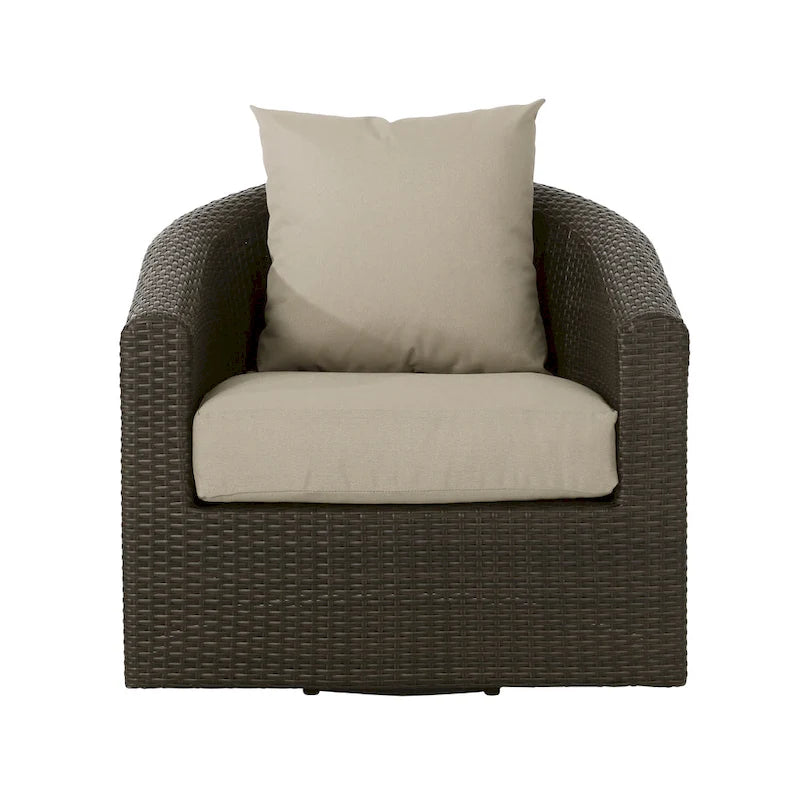 Darius Outdoor Wicker Aluminum Swivel Chair by Christopher Knight Home