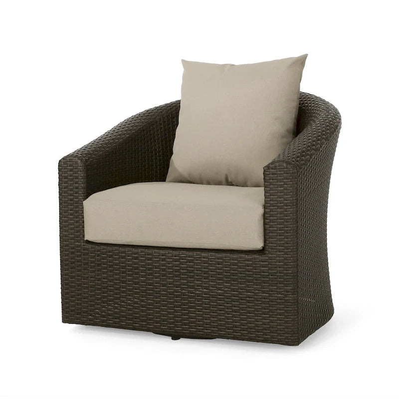 Darius Outdoor Wicker Aluminum Swivel Chair by Christopher Knight Home