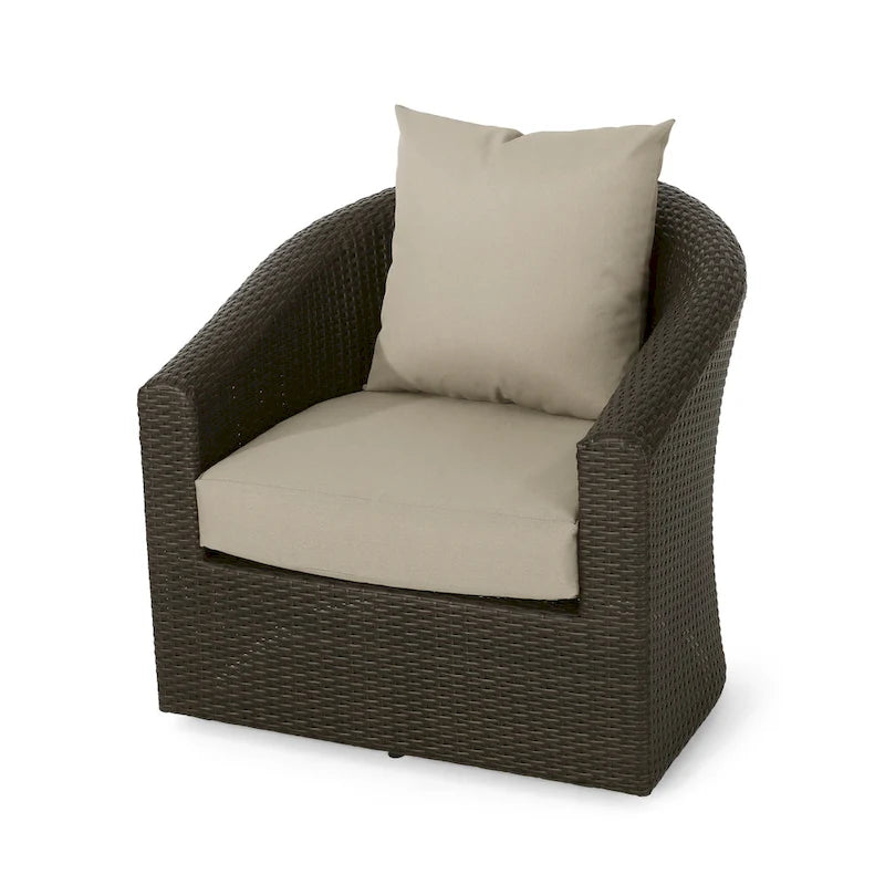 Darius Outdoor Wicker Aluminum Swivel Chair by Christopher Knight Home