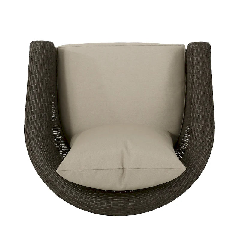 Darius Outdoor Wicker Aluminum Swivel Chair by Christopher Knight Home