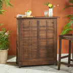 Riviera Acacia Wood Bar Table with Storage by Christopher Knight Home - 39.50 L x 16.50 W x 43.25 H