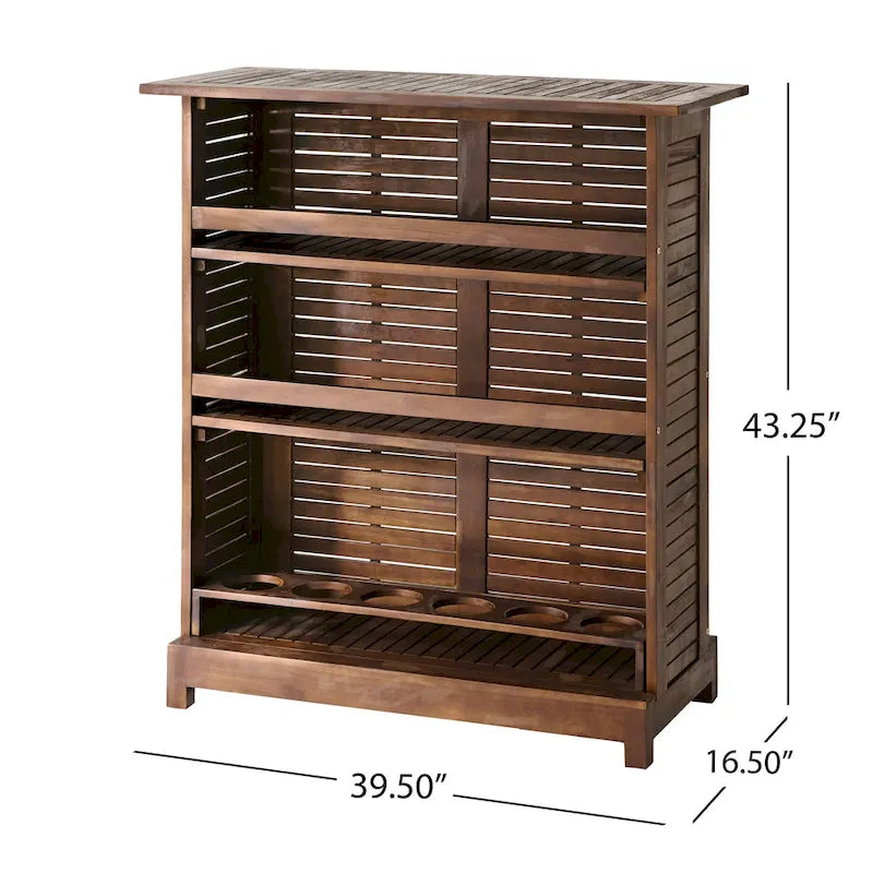 Riviera Acacia Wood Bar Table with Storage by Christopher Knight Home - 39.50 L x 16.50 W x 43.25 H