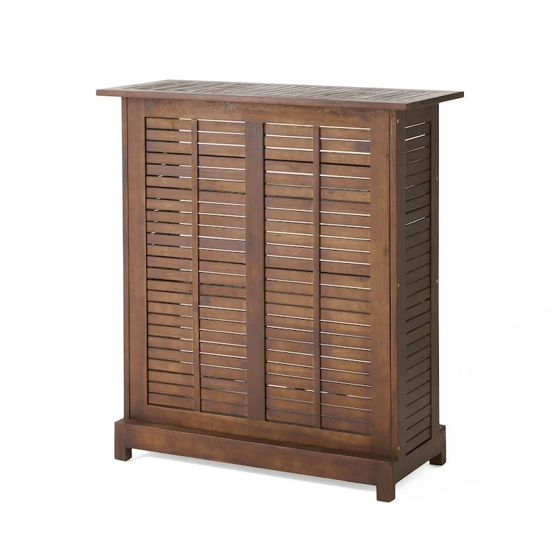 Riviera Acacia Wood Bar Table with Storage by Christopher Knight Home - 39.50 L x 16.50 W x 43.25 H