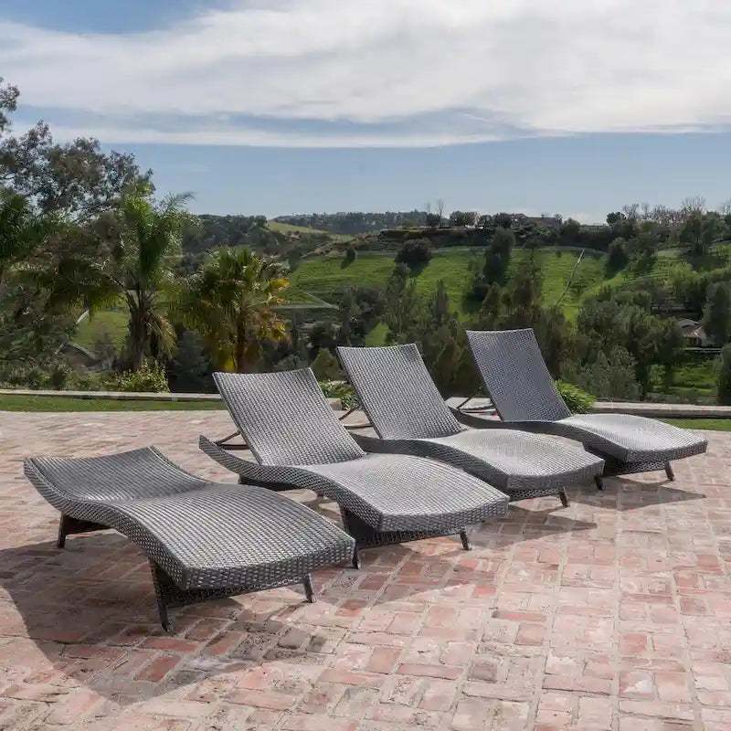 Outdoor Wicker Lounge Chairs (Set of 4) by Christopher Knight Home