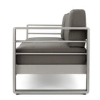 Cape Coral Outdoor 3 Seater Aluminum Sofa and Ottoman Set with Side Tables by Christopher Knight Home