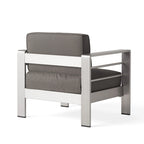 Cape Coral Outdoor 2-Seater Aluminum Club Chair Chat Set with Ottomans by Christopher Knight Home
