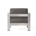 Cape Coral Outdoor 2-Seater Aluminum Club Chair Chat Set with Ottomans by Christopher Knight Home