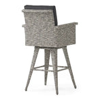 Puerta Outdoor Wicker Swivel Barstool with Cushions (Set of 4) by Christopher Knight Home
