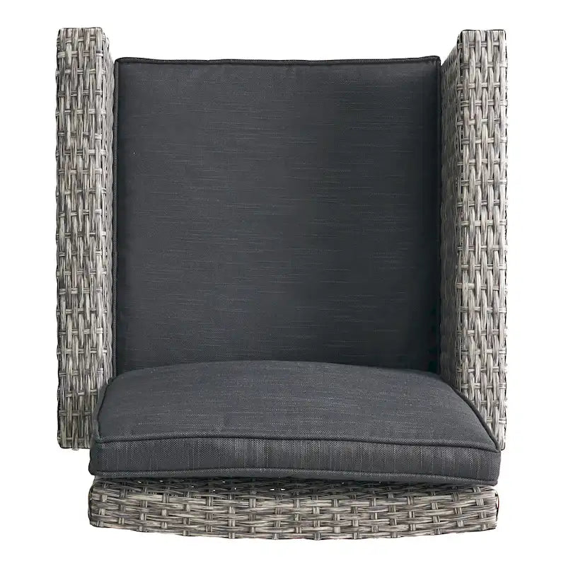 Puerta Outdoor Wicker Swivel Barstool with Cushions (Set of 4) by Christopher Knight Home