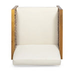 Joliet Acacia Wood and Wicker Outdoor Club Chair by Christopher Knight Home