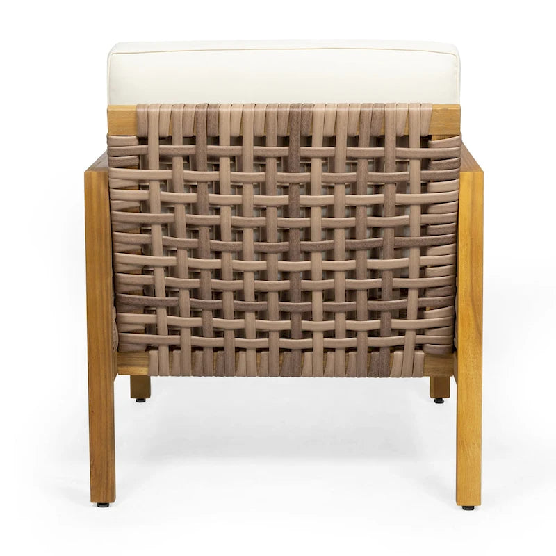 Joliet Acacia Wood and Wicker Outdoor Club Chair by Christopher Knight Home