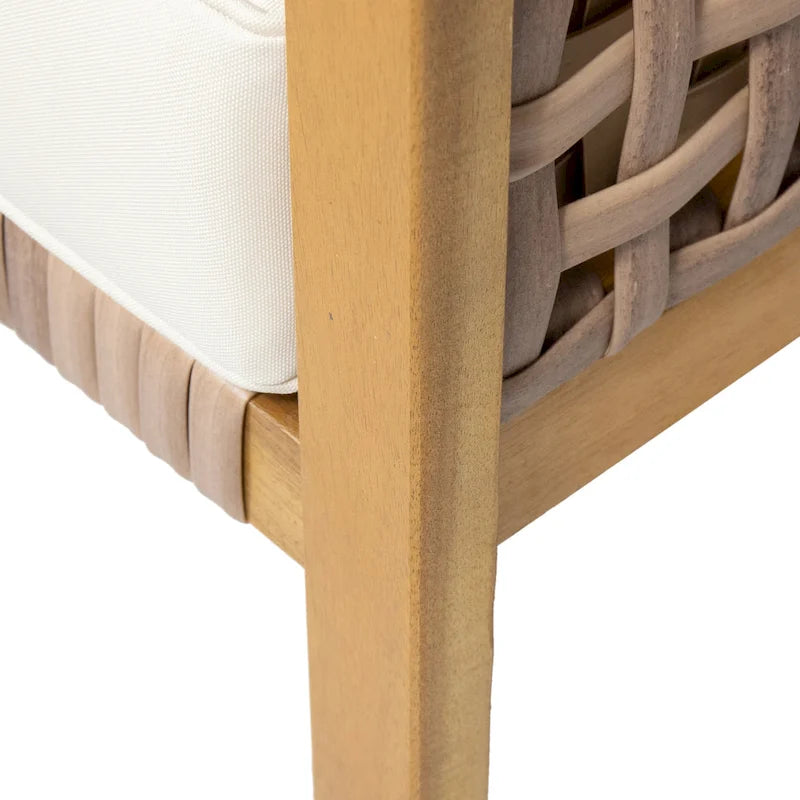 Joliet Acacia Wood and Wicker Outdoor Club Chair by Christopher Knight Home