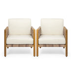 Joliet Acacia Wood and Wicker Outdoor Club Chair by Christopher Knight Home