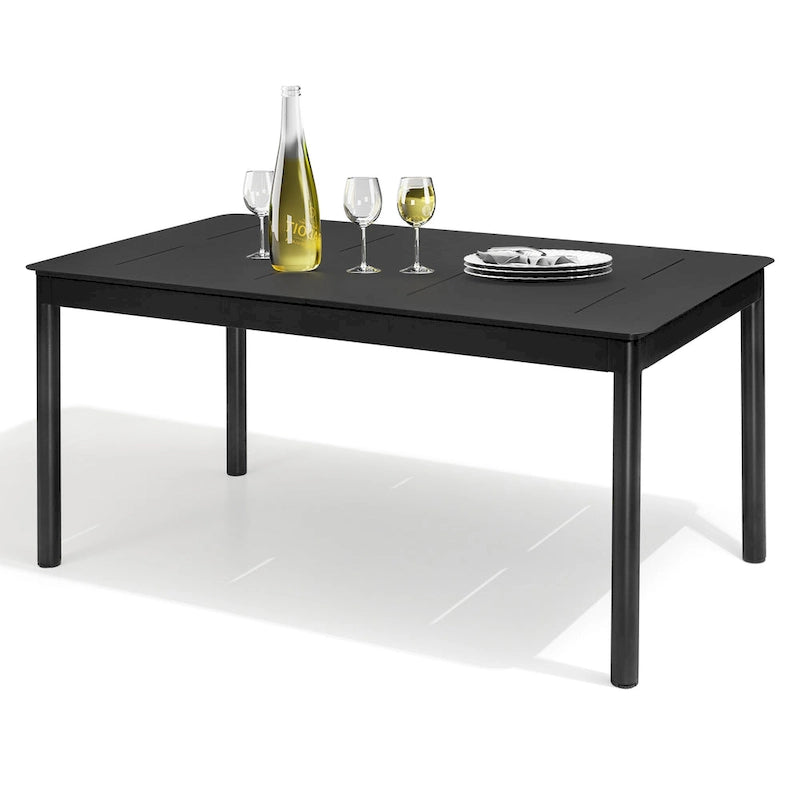 All-aluminum Outdoor Dining Table Extension for 6 or 8 Seats - 63 /94.5  L x 35.43  W x 29.76  H