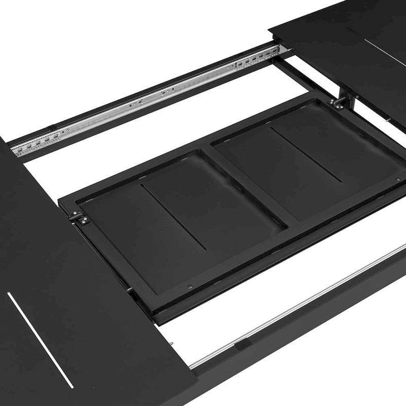 All-aluminum Outdoor Dining Table Extension for 6 or 8 Seats - 63 /94.5  L x 35.43  W x 29.76  H