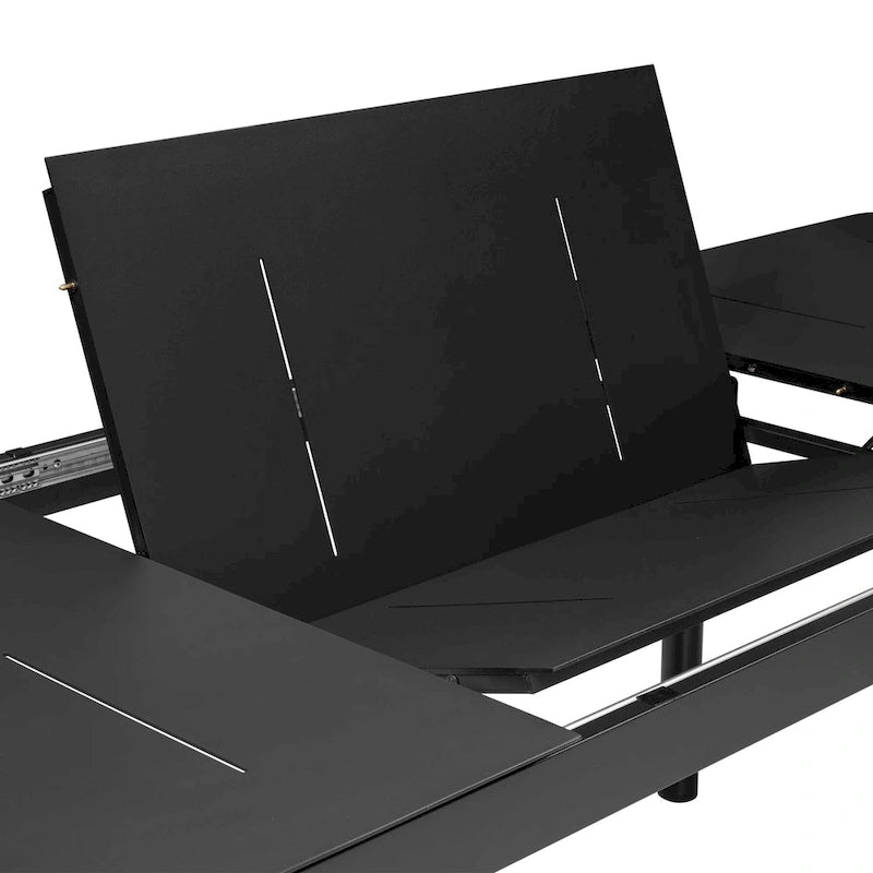 All-aluminum Outdoor Dining Table Extension for 6 or 8 Seats - 63 /94.5  L x 35.43  W x 29.76  H