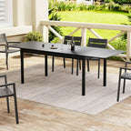 All-aluminum Outdoor Dining Table Extension for 6 or 8 Seats - 63 /94.5  L x 35.43  W x 29.76  H