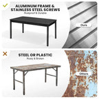 All-aluminum Outdoor Dining Table Extension for 6 or 8 Seats - 63 /94.5  L x 35.43  W x 29.76  H