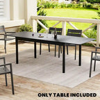 All-aluminum Outdoor Dining Table Extension for 6 or 8 Seats - 63 /94.5  L x 35.43  W x 29.76  H