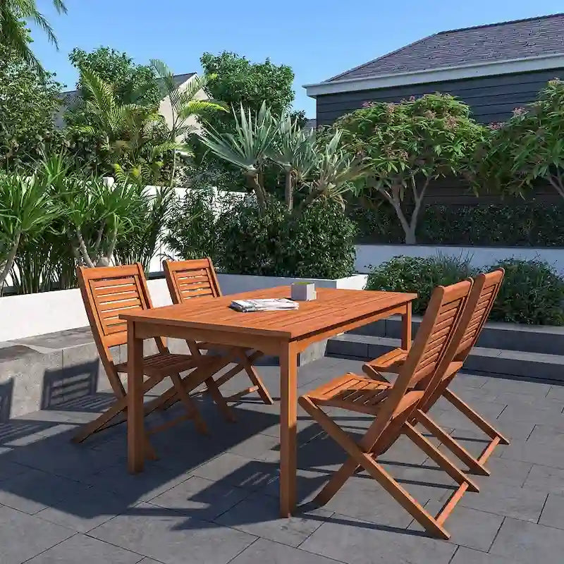 Amazonia Bombay Outdoor Patio 5pc Wood Dining Set - 5 Piece