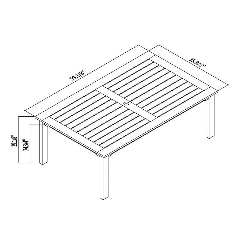 Amazonia Bombay Outdoor Patio 5pc Wood Dining Set - 5 Piece