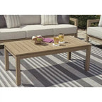 Signature Design by Ashley Hallow Creek Driftwood Outdoor Coffee Table - 48.75   W x 24.13   D x 18.13   H