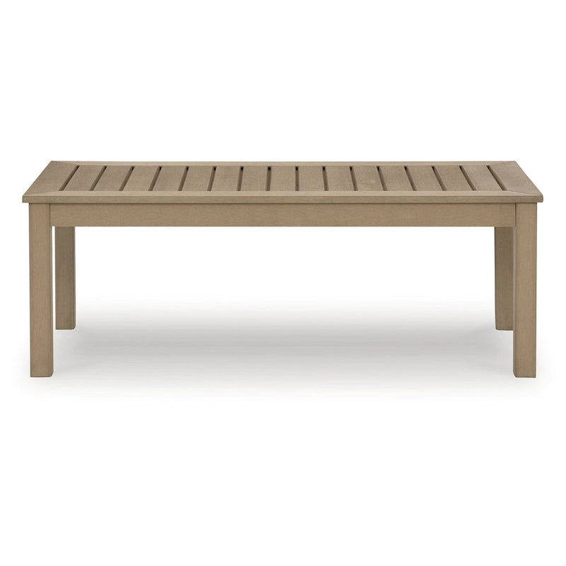 Signature Design by Ashley Hallow Creek Driftwood Outdoor Coffee Table - 48.75   W x 24.13   D x 18.13   H