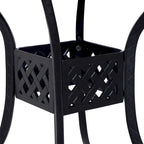 Outsunny 36  x 36  Square Metal Outdoor Patio Bistro Table with Center Umbrella Hole & Cast Iron Stylish Design