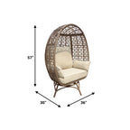 Rio Vista Sandstone Swivel Egg Chair Set with Side Table (2-Piece)