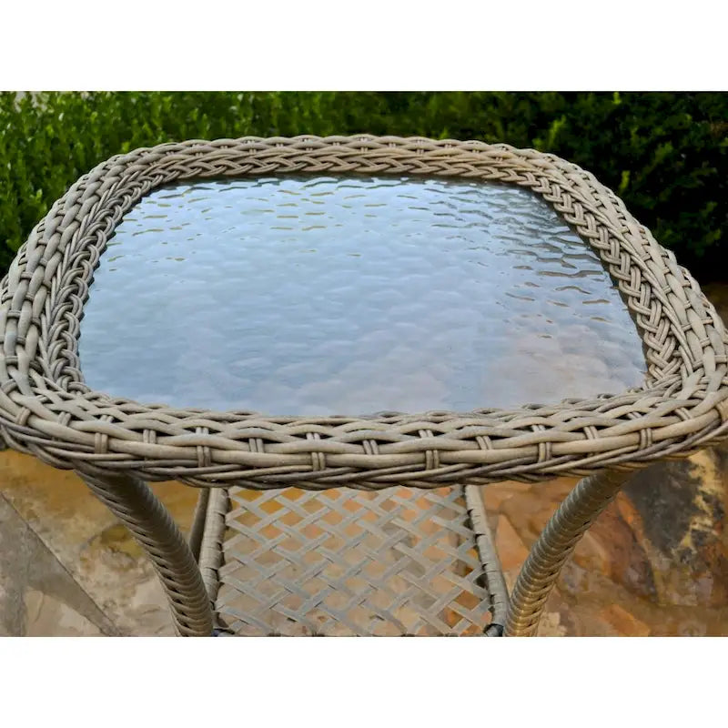 Rio Vista Sandstone Swivel Egg Chair Set with Side Table (2-Piece)